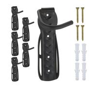 Relaxdays Soportes Bicicleta Pared Set 6, Colgadores Cargan hasta 25 kg, Vertical, Ganchos Portabicicletas, Metal, Negro, Acero, 25,5 x 11 x 14 cm