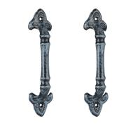 Relaxdays 6 Tiradores de muebles gris metalizado gris