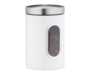 Relaxdays 6x recipiente almacenaje blanco ventana blanco,plata,transparente