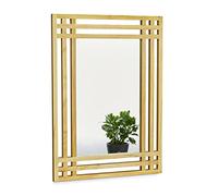 Relaxdays, 70 x 50 x 2 cm, Marrón Espejo de pared, Madera de pino, Marco grande, Accesorio de baño, Rectangular, 1 Ud