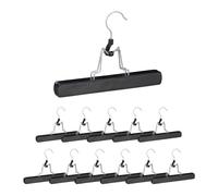 Relaxdays 72 perchas pantalones negras negro,plata