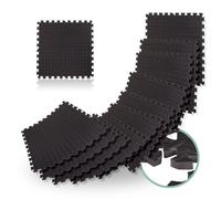 Relaxdays 72 suelos goma EVA para aparatos fitness negro