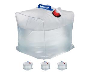 Relaxdays 8 bidones plegables 20 litros con grifo azul,rojo,transparente