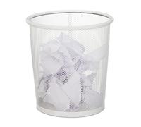 Relaxdays 8 Papeleras blancas de metal enrejado blanco