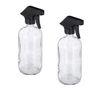 Relaxdays 8 Pulverizadores Agua Cristal, 500 ml, Boquilla Niebla y Chorro, Cuidado Pelo, Rellenables, Atomizador, Transparente