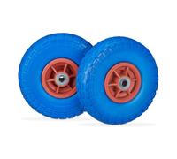 Relaxdays 8 ruedas de carro 4.10/3.50-4 azul/rojo azul,rojo