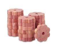Relaxdays 80 anillos madera de cedro antipolillas rojo