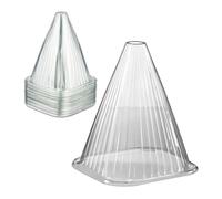 Relaxdays Plantas en Juego Sombreros de Jardín, Set 80, contra Caracoles y Heladas, 22x19x19 cm, Campanas Protectoras PVC, Transparente