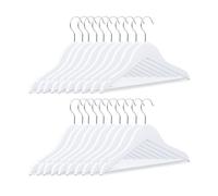 Relaxdays 80 x Perchas de madera para niños blanco,plata