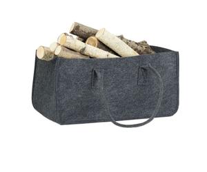 Relaxdays 8x Bolsas para leña de fieltro con asas antracita