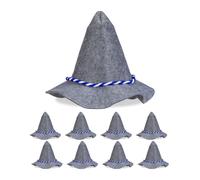 Relaxdays 9 gorros bávaros con cordón azul/blanco blanco,azul,gris