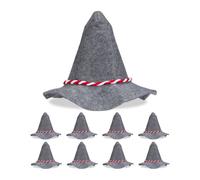 Relaxdays 9 gorros bávaros con cordón rojo/blanco blanco,rojo,gris