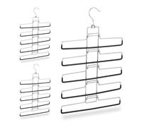 Relaxdays 9 perchas múltiples para 45 pantalones negro,plata