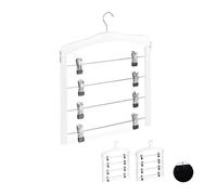 Relaxdays 9 x perchas para faldas blancas blanco,negro,plata