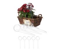 Relaxdays 9er Set Bewässerungskugeln 9 Globos de Riego para Plantas de Interior, Regadores Flores 28 x 8 cm, 250 ml, Plástico, Transparente