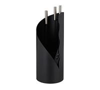 Relaxdays Accesorios Chimenea Modernos, Juego Estufa de 4 Piezas con Atizador, Pala de Cenizas, Escoba y Soporte, Negro, Acero, 4-Teiliges Set