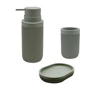 Relaxdays Accesorios de baño 3 pcs gris