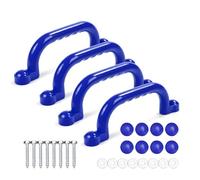 Relaxdays agarres para rocódromo, Pack de 4, 100 kg c/u, para Torre de Juegos y litera, con Ranuras, plástico Azul