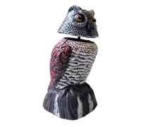 Relaxdays Ahuyentador de aves Búho 20 cm amarillo,rojo,gris