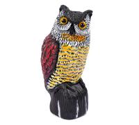 Relaxdays Ahuyentador de aves Búho 40 cm amarillo,rojo,negro
