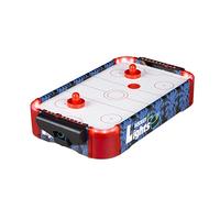 relaxdays Air Hockey Table, Luz LED, Juego de Mesa, con Ventilador y Mazos, 10 x 31 x 57 cm, DM y Plástico, Multicolor