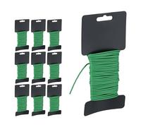 Relaxdays Alambre Plastificado de Jardinería, Juego de 10 Rollos, 10 m de Largo, Ø 2,5 mm, para Atar Plantas, Verde