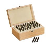Relaxdays Alfabeto de estampación 3 mm marrón claro,negro