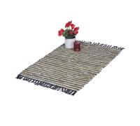Relaxdays Alfombra artesanal de 60 x 100 cm beige,verde oscuro,negro
