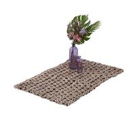 Relaxdays Alfombra artesanal de yute negro y beige beige,negro