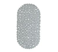 Relaxdays Alfombra Bañera Antideslizante, Diseño Piedra, Alfombrilla Baño Ventosas, PVC, 1 Ud, 66,5 x 34,5 cm, Gris