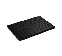 Relaxdays Alfombra Baño de Bambú, 61x40cm, Ducha, Sauna, Antideslizante, para Interior y Exterior, Negro
