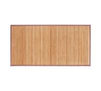 Relaxdays Alfombra de bambú, Impermeable, Antideslizante, Borde Textil, 61 x 122 cm, Marrón Natural
