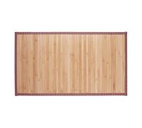 Relaxdays Alfombra de bambú, Impermeable, Antideslizante, Borde Textil, 80 x 45 cm, Marrón Natural