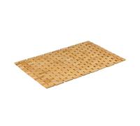 Relaxdays Alfombra de Baño de Bambú, Alfombrilla Ducha Antideslizante Madera, 60x40 cm, Esterilla Enrollable, Natural