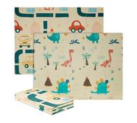 Relaxdays Alfombra de Bebé Plegable, Colchoneta de Juego, Sin Tóxicos, 200 x 150 cm, Goma XPE, Reversible, Multicolor, 100% Gomaespuma, 1 x 200 x 150 cm