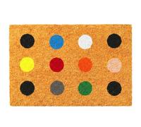 Alfombra de Coco Relaxdays 60x40, de Lunares, Antideslizante, para Interior/Exterior, Multicolor