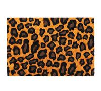 Relaxdays Alfombra de Coco 60x40, Estampado Leopardo, Antideslizante, Resistente al Clima, Interior/Exterior, Multicolor