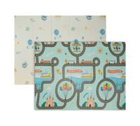 Relaxdays Alfombra de juego plegable sol y luna azul,crema,azul claro