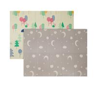 Relaxdays Alfombra de juego plegable sol y luna azul,crema,gris