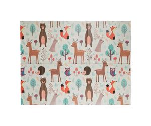 Relaxdays Alfombra de juegos para niños animales blanco,verde,rojo