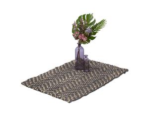 Relaxdays Alfombra decorativa de yute 60x90 cm antracita,beige