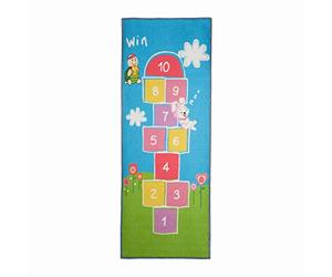 Relaxdays Alfombra Infantil con Rayuela, 180x70 cm, Multicolor | Alfombrilla Actividades, Juego para Niños, Base Engomada