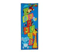 Relaxdays Alfombra infantil con rayuela animales azul,amarillo,verde