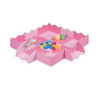 Relaxdays Alfombra Puzle Bebé, 25 Piezas, 0,77 m², Bordes, Goma EVA, Colchoneta Sin Sustancias Nocivas, Rosa y Fucsia