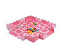 Relaxdays Alfombra Puzle Bebé, 52 Piezas, Goma EVA, Sin Sustancias Nocivas, 1,4 m², Suelo Juego, Niños, Rosado y Fucsia, Set de 16