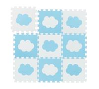 Relaxdays Alfombra puzle bebés 18 piezas nubes blanco,azul