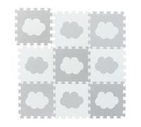 Relaxdays Alfombra puzle bebés 18 piezas nubes blanco,gris