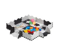 Relaxdays Alfombra Puzle Bebés, 34 Piezas, Goma EVA, Sin Sustancias Nocivas, Colchoneta Juego, Bordes, Gris y Blanca, PE, PEVA, 1 x 31,5 x 31,5cm