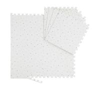 Relaxdays Alfombra puzle de 8 piezas estrellas blanco,gris