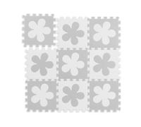 Relaxdays Alfombra puzle diseño flores blanco,gris